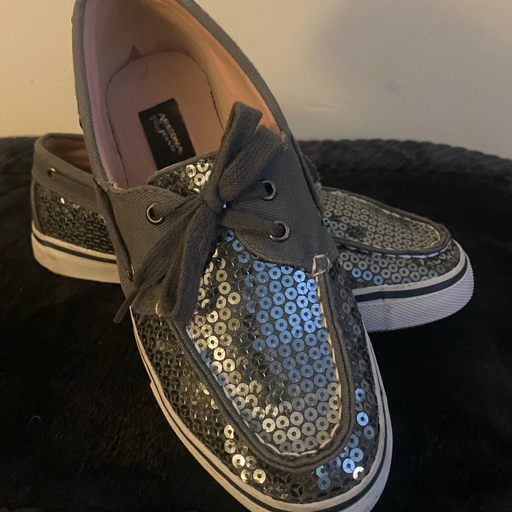 Sequin boat shoes
